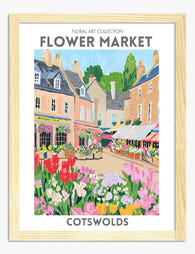 Cotswolds Floral Charm Art Print - Oak