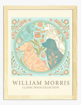 William Morris Pastel Dogs Art Print - Oak