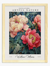 William Morris Peony Elegance Art Print - Oak