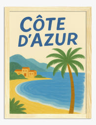 Côte dAzur Escape Art Print Oak