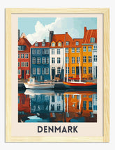 Danish Harbor Charm Art Print - Oak