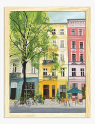 Pastel Berlin Streetscape Art Print - Oak