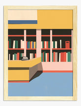 Chic Library Vibes Art Print - Oak