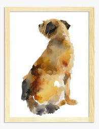 Warm Watercolor Terrier Art Print Oak
