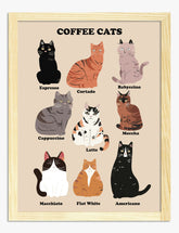 Coffee Cats Collection Art Print - Oak