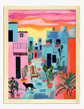 Sunset in Marrakech Art Print - Oak