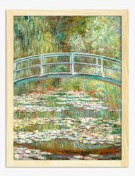 Monet’s Tranquil Lily Bridge Art Print Oak