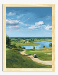 Tranquil Golf Vista Art Print - Oak
