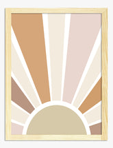 Radiant Retro Rays Art Print - Oak