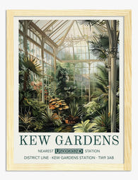 Lush Kew Conservatory Art Print - Oak