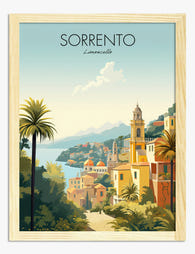 Sorrento Sunlit Coast Art Print - Oak