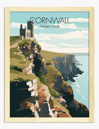 Tintagel Cliffs Escape Art Print - Oak