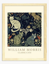 William Morris Classic Cats Art Print Oak