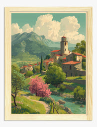 Italian Countryside Vista Art Print - Oak