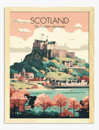Highland Castle Retreat Art Print - Oak