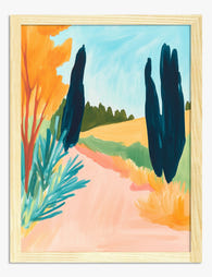 Sunlit Italian Pathway Art Print Oak