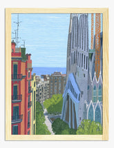 Barcelona Dreamscape Art Print - Oak