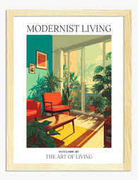 Modern Miami Retreat Art Print - Oak