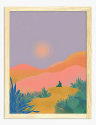 Meditative Sunset Hills Art Print - Oak