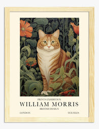 William Morris Cat Garden Art Print - Oak