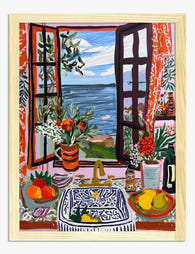 Matisse-Inspired Kitchen View Art Print - Oak