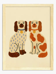 Charming Canine Companions Art Print Oak