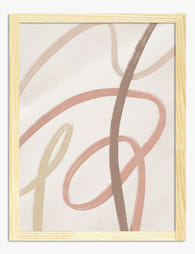 Blush Flow Lines Art Print - Oak