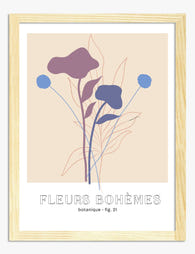 Boho Botanical Blooms Art Print - Oak