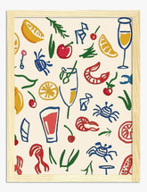 Italian Food Matisse Vibes Art Print - Oak