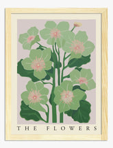 Soft Green Botanical Blooms Art Print - Oak