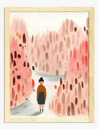 Blush Woodland Walk Art Print Oak