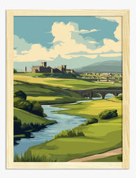 Tranquil Castle View Art Print - Oak