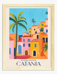 Vibrant Catania Charm Art Print - Oak