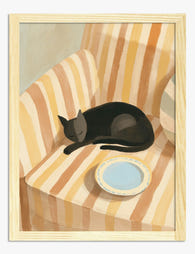 Cozy Cat Afternoon Art Print - Oak