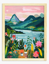 Botanical Mountain Escape Art Print - Oak