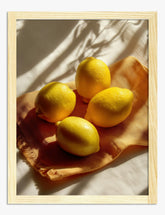 Sunlit Lemon Quartet Art Print - Oak