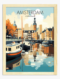 Amsterdam Reflections Art Print Oak