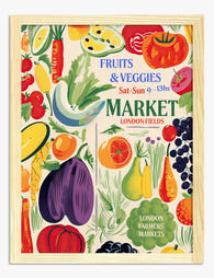 London Fields Market Vibes Art Print - Oak