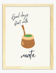 Morning Ritual Mate Art Print - Oak