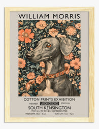 Morris Floral Hound Art Print - Oak