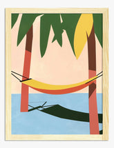 Tropical Hammock Vibes Art Print - Oak
