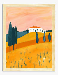Tuscan Hillside Retreat Art Print Oak