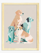 Charming Canine Companions Art Print - Oak