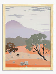 Desert Serenity Landscape Art Print - Oak