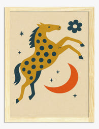 Impression artistique représentant un cheval enjoué