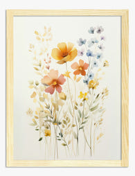 Soft Meadow Blooms Art Print - Oak