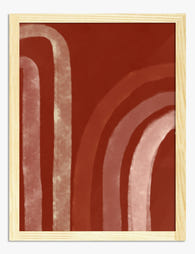 Terracotta Flow Art Print - Oak