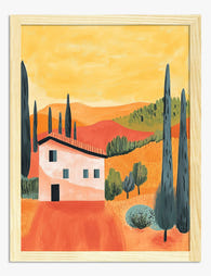 Tuscan Villa Vista Art Print Oak
