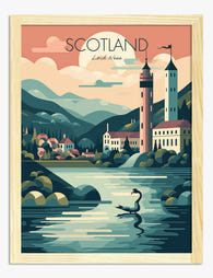 Loch Ness Vintage Vibes Art Print - Oak
