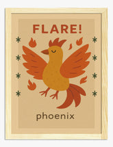 Flare Phoenix Art Print - Oak